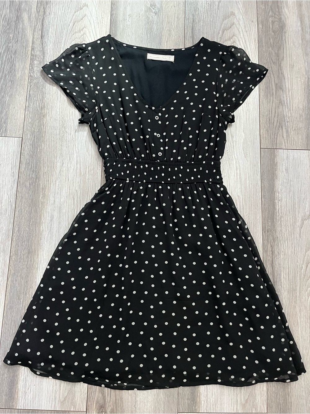 Abercrombie & Fitch Black Dress with White Polka Dots